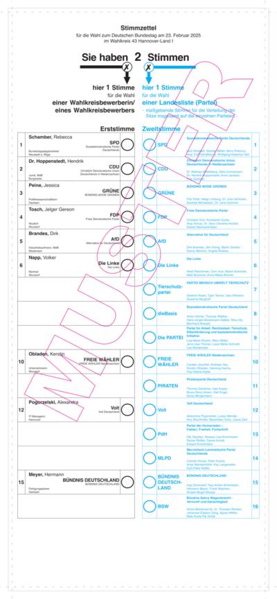 Musterwahlzettel