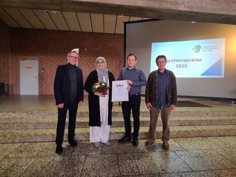 Rolf Schulz (links), Lubna Khan, Carsten Tech, Klaus Robl.