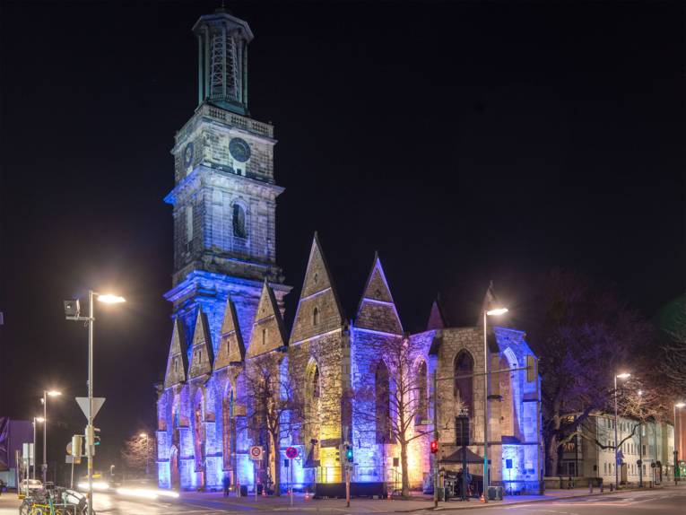 Beleuchtete Aegidienkirche